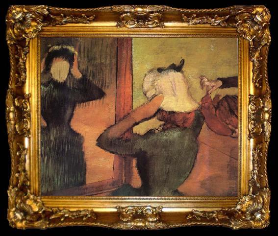 framed  Edgar Degas Cbez la Modiste, ta009-2